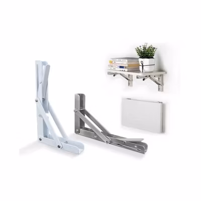 8in 10 12 Inch Stainless Steel Adjustable Angle Wood Table Corner Metal Wall Mount Floating L Folding Shelf Bracket