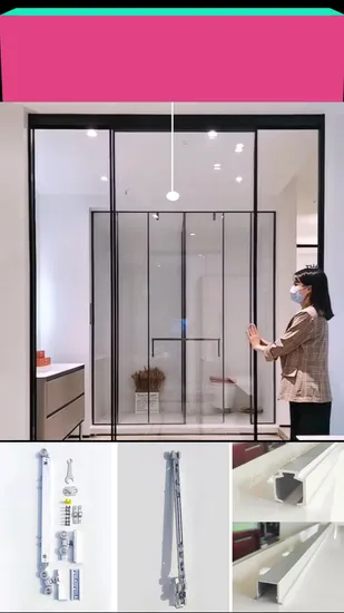 Wooden Sliding System with 80kg Double Side Damper Door Roller