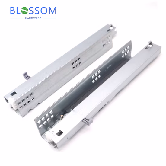 European Soft Close Concealed Drawer Slide Buffer Hidden Carbinet Slides with Bolt