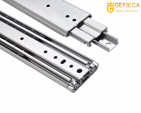76mm Width 3 Fold Full Extension 500 Pound Heavy Load Ball Bearing Drawer Slide