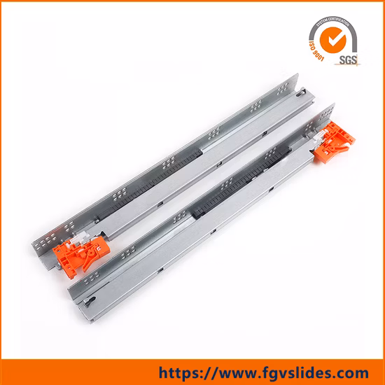 3 Fold Full Extension Hidden Undermount Slider Soft Close Telescopic Channel Slim Drawer Runners